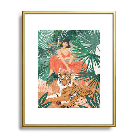Sundry Society Tiger Leader Metal Framed Art Print