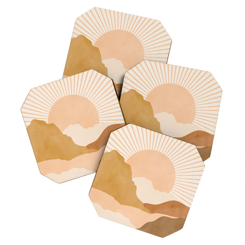 Sundry Society Warm Color Hills Coaster Set
