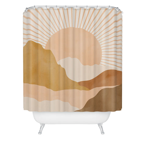 Sundry Society Warm Color Hills Shower Curtain