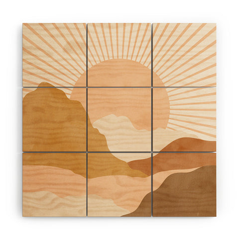 Sundry Society Warm Color Hills Wood Wall Mural