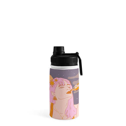 Sundry Society Woman Smoking Daisy Flowers Water Bottle