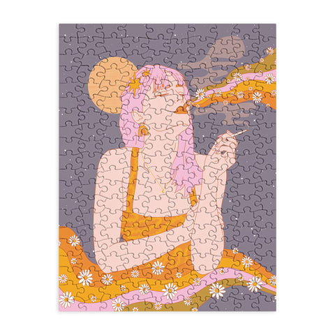 Sundry Society Woman Smoking Daisy Flowers Puzzle