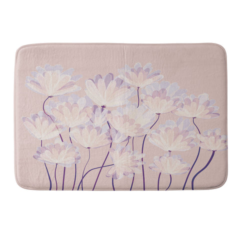 Suneldesigns Delicate Light Pink Abstract Memory Foam Bath Mat