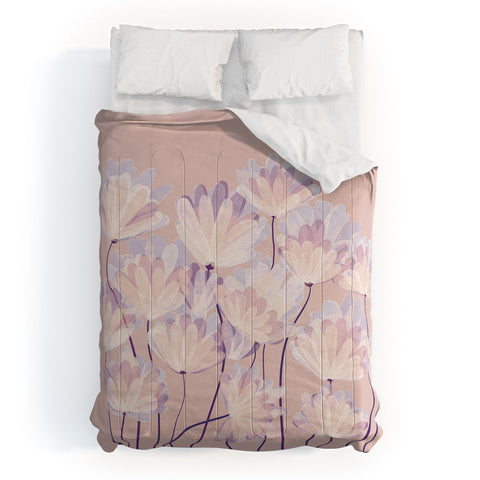 Suneldesigns Delicate Light Pink Abstract Comforter