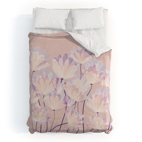 Suneldesigns Delicate Light Pink Abstract Duvet Cover