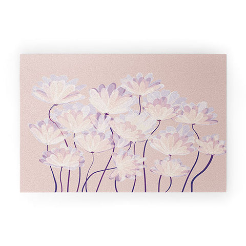 Suneldesigns Delicate Light Pink Abstract Welcome Mat