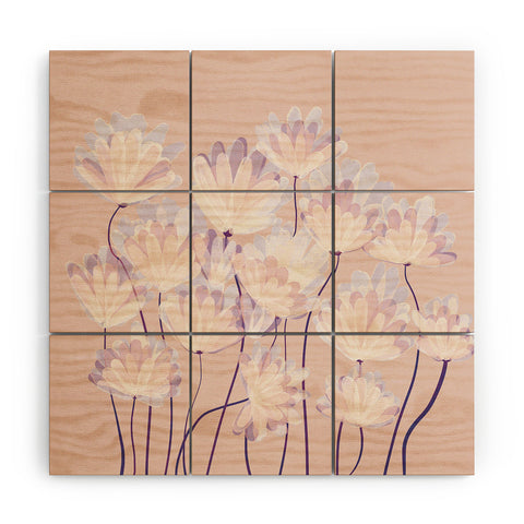 Suneldesigns Delicate Light Pink Abstract Wood Wall Mural
