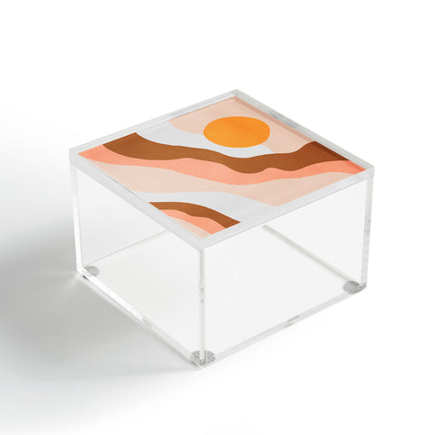 SunshineCanteen antelope canyon orange waves Acrylic Box