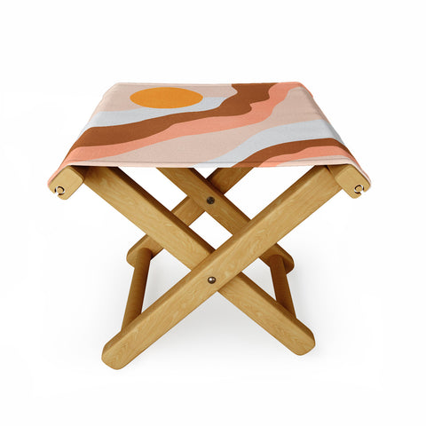 SunshineCanteen antelope canyon orange waves Folding Stool