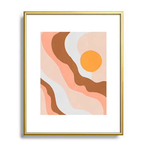 SunshineCanteen antelope canyon orange waves Metal Framed Art Print