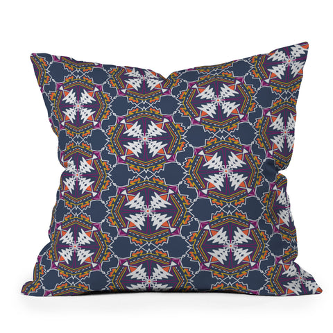 SunshineCanteen apache tribal pattern in grey Outdoor Throw Pillow