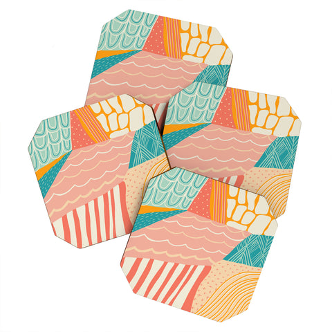 SunshineCanteen beach quilt Coaster Set