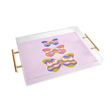 SunshineCanteen berkeley butterflies Acrylic Tray