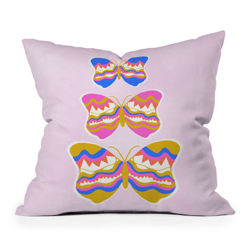SunshineCanteen berkeley butterflies Outdoor Throw Pillow