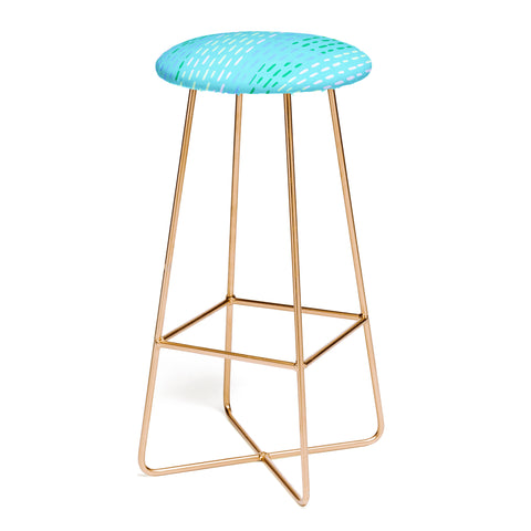 SunshineCanteen Blue Kantha Stripes Bar Stool