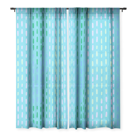 SunshineCanteen Blue Kantha Stripes Sheer Non Repeat