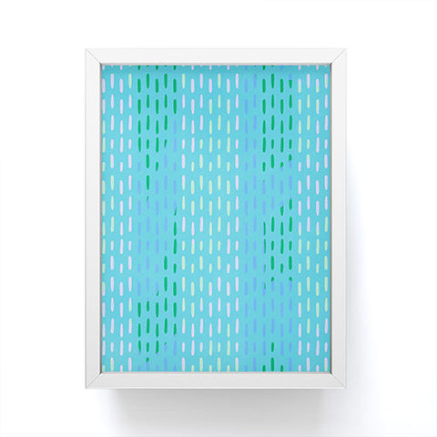 SunshineCanteen Blue Kantha Stripes Framed Mini Art Print