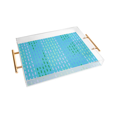 SunshineCanteen Blue Kantha Stripes Acrylic Tray