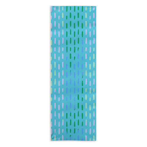 SunshineCanteen Blue Kantha Stripes Yoga Towel