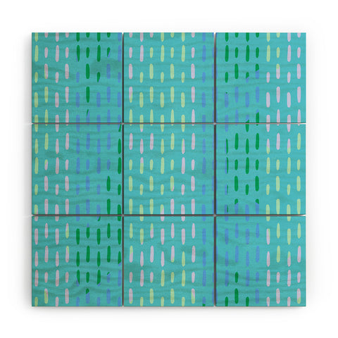 SunshineCanteen Blue Kantha Stripes Wood Wall Mural