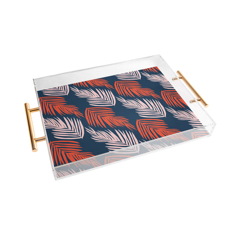 SunshineCanteen Blue Palms Pattern Acrylic Tray
