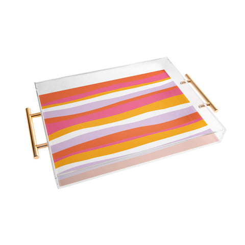 SunshineCanteen cali beach stripes Acrylic Tray