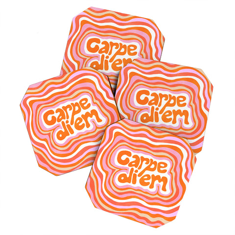 SunshineCanteen carpe diem retro Coaster Set