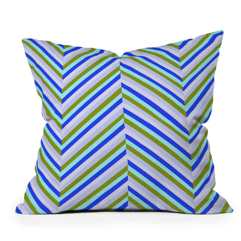 SunshineCanteen chevron blues Outdoor Throw Pillow