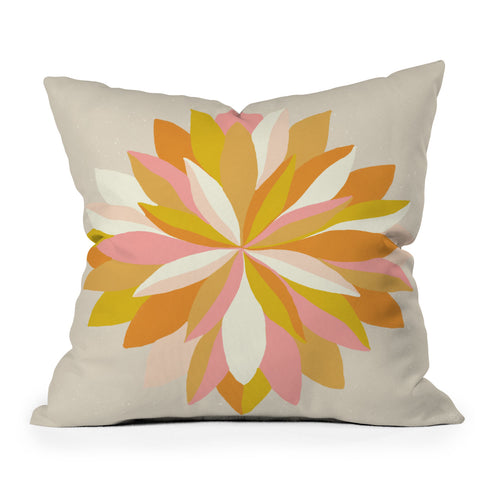 SunshineCanteen dahlia bloom Outdoor Throw Pillow