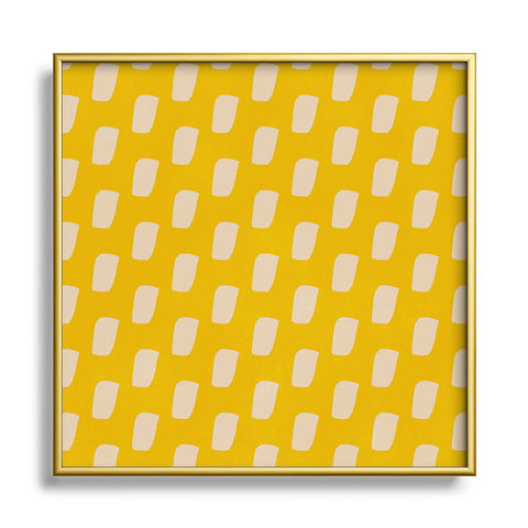 SunshineCanteen dash pattern Square Metal Framed Art Print