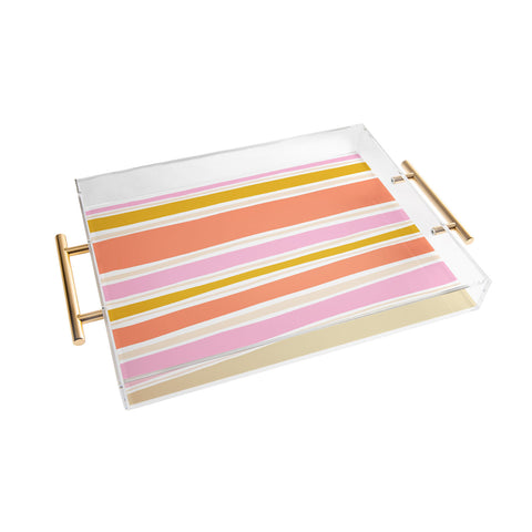 SunshineCanteen del mar stripes Acrylic Tray