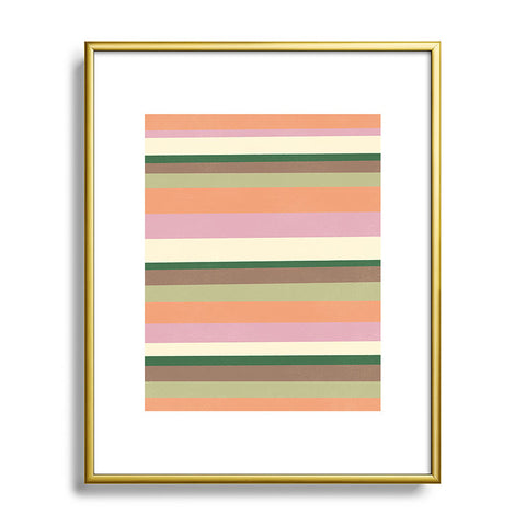 SunshineCanteen desert oasis stripes Metal Framed Art Print