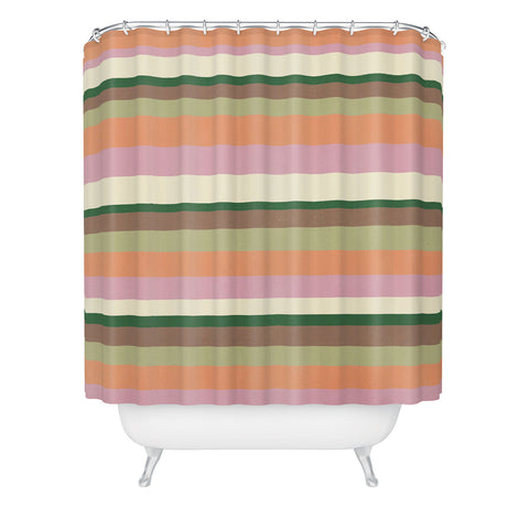 SunshineCanteen desert oasis stripes Shower Curtain