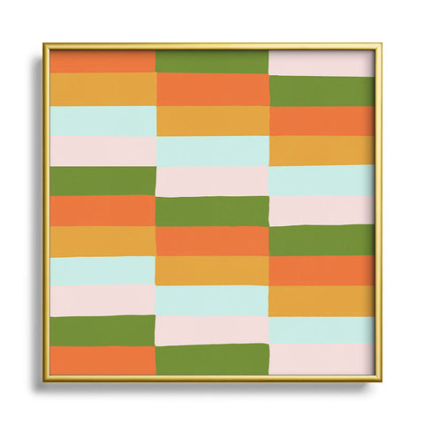 SunshineCanteen Desert Rainbows Square Metal Framed Art Print