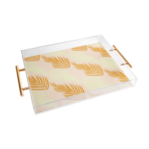 SunshineCanteen faded pink palms Acrylic Tray