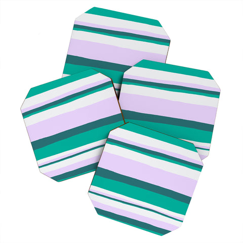 SunshineCanteen Hermosa sunset stripes Coaster Set