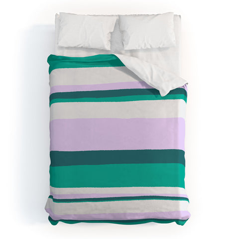SunshineCanteen Hermosa sunset stripes Duvet Cover
