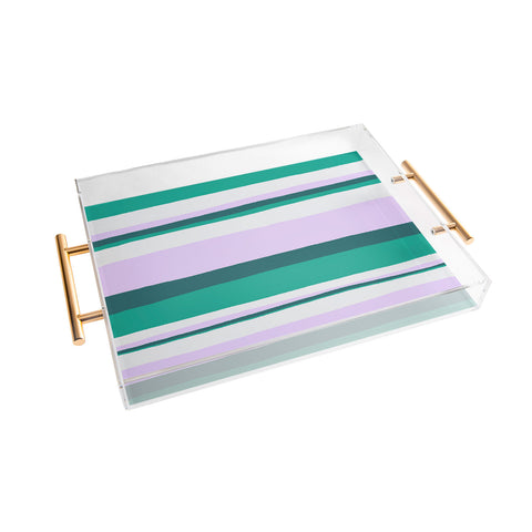 SunshineCanteen Hermosa sunset stripes Acrylic Tray