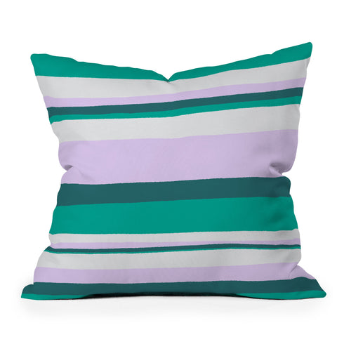 SunshineCanteen Hermosa sunset stripes Outdoor Throw Pillow