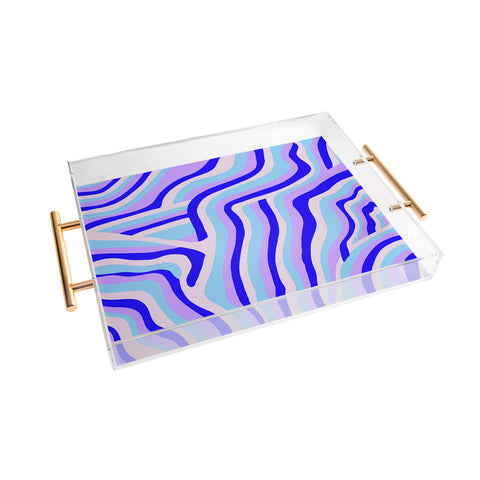 SunshineCanteen lavender zebra stripes Acrylic Tray