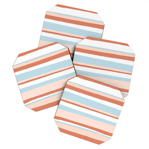SunshineCanteen mesa desert pastel stripes Coaster Set