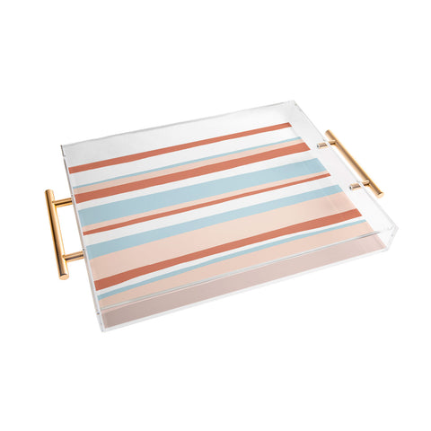SunshineCanteen mesa desert pastel stripes Acrylic Tray