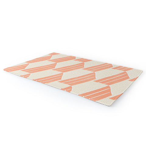 SunshineCanteen minimalist pink hex tile Area Rug