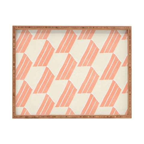 SunshineCanteen minimalist pink hex tile Rectangular Tray