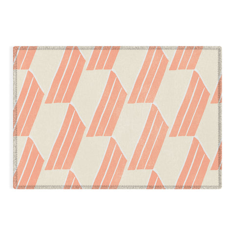 SunshineCanteen minimalist pink hex tile Outdoor Rug