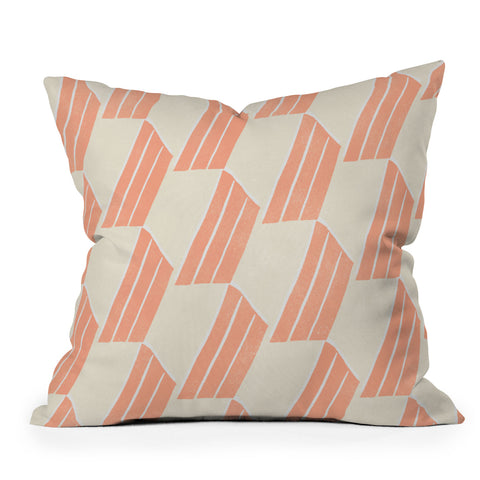 SunshineCanteen minimalist pink hex tile Outdoor Throw Pillow