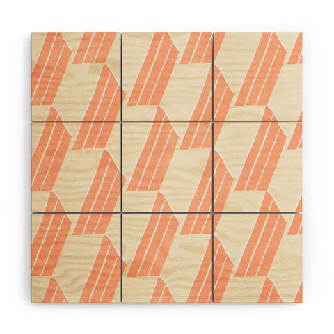 SunshineCanteen minimalist pink hex tile Wood Wall Mural