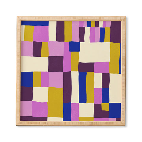 SunshineCanteen modern boho quilt Framed Wall Art