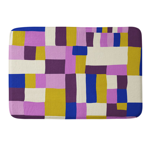 SunshineCanteen modern boho quilt Memory Foam Bath Mat