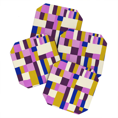 SunshineCanteen modern boho quilt Coaster Set